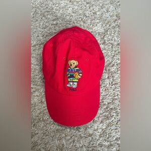 Polo by Ralph Lauren Red Hat with Striped Bear